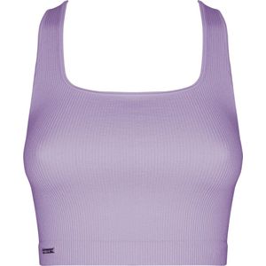 MAGIC Lounge Crop Tanktop - Lavender - Geribbelde Stof - Spaghettibandjes