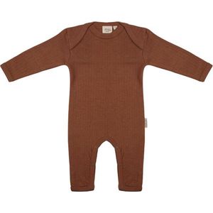Little Indians Jumpsuit Geribbeld Meisjes Katoen Bruin Mt 9-12 Mnd