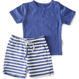 Little Label - Kinderpyjama - Donkerblauw - Katoen - Korte Set