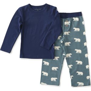 Little Label Pyjama met Dierenprint van Biologisch Katoen Blauw