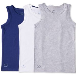 Little Label - hemden jongens 3-pack - blue combi-170-176 / 16Y - maat: 170/176 - bio-katoen