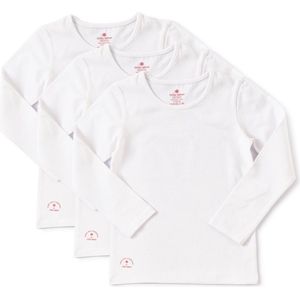 Little Label Longsleeve - set van 3 van Biologisch Katoen Wit