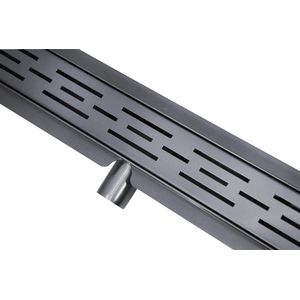 Wiesbaden - Douchegoot - Gunmetal - 100 cm met Flens