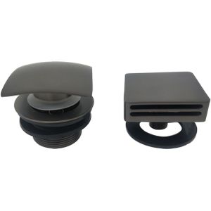 Knop/plug Badoverloop Wiesbaden Inclusief Badvulfunctie Vierkant Gunmetal
