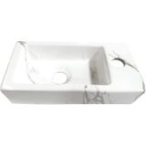 Fonteinset Wiesbaden Mini Rhea 36x18x9 cm Rechts Carrara Geborsteld Messing Goud