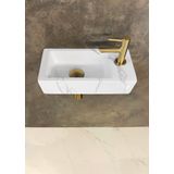 Fonteinset Wiesbaden Mini Rhea 36x18x9 cm Rechts Carrara Geborsteld Messing Goud