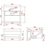 Wiesbaden Julia solid surface fontein 28x30 mat zwart