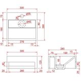 Wiesbaden Julia solid surface fontein 28x30 mat zwart