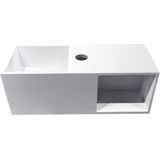 Sanifun Wiesbaden Julia fontein solid surface met nis 54 x 20 x 20 cm mat wit.