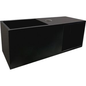 Wiesbaden Julia solid surface fontein met nis 20x54 mat zwart