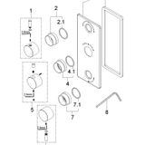 Douchekraan inbouw wiesbaden caral thermostatisch 3-weg gunmetal