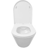 Wiesbaden Stereo - Hangtoilet / Wandcloset - 35.5x53x40cm - Keramiek - Mat Wit - Diepspoel - Rimless