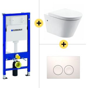 Geberit UP 100 Flow Rim wc+zitt.+ Delta 21 wit