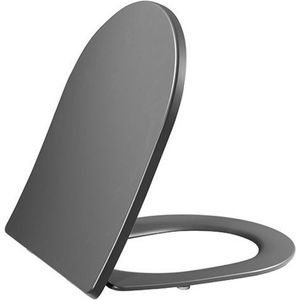 Toiletzitting met deksel wiesbaden shade slim one touch mat grijs