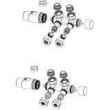 Sanifun thermostatische onderblok set Willy haaks