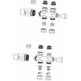 Sanifun thermostatische onderblok set Willy recht