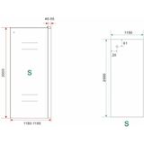 Inloopdouche Sita met handdoekhouder 120 x 200 cm, 8 mm glas