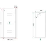 Inloopdouche Sita met handdoekhouder 140 x 200 cm, 8 mm glas