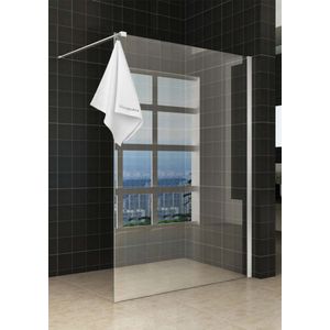 Sita Inloopdouche Met Handdoekhouder - 140x200 Cm Chroom/8 mm - Helder Glas - Met Nano coating