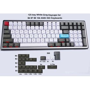 125-Key Oem Ansi Iso Pbt Keycaps Profiel Dolch Carbon Voor Cherry Mx Switches 84 87 96 104 Tada68 FC980M Mechanische Toetsenbord