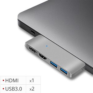 Snowkids Type C Dock Hub Voor Macbook Pro Macbook Air Hdmi USB3.0 Usb C Poorten Uitbreiding Splitter