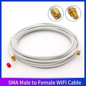 Outdoor Waterdichte Sma Kabel Wifi Pigtail Sma Male Naar Vrouwelijke Connector Pvc Wifi Kabel Indoor Witte Kleur