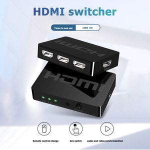 Switch Box Installa Verwijder Handig Eenvoudige HW-HD301M 1080P Hdmi Switcher 3X1 Hdmi Selector Met Afstandsbediening