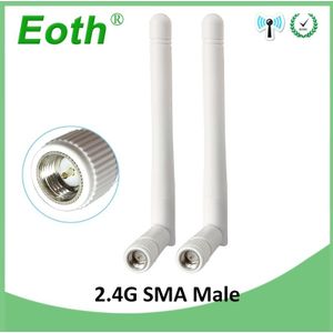 2 stuks 2.4GHz Antenne WIFI SMA MALE connector 3dbi Antenne 2.4 ghz wi-fi antenne 2.4G Wit voor draadloze wi-fi Router antenas