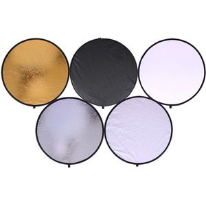 24 ""60Cm 5 In 1 Draagbare Inklapbare Light Ronde Fotografie Wit Silivery Reflector Voor Studio Multi Photo Disc diffuers