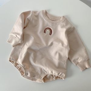 5362 Herfst Populaire Baby Bodysuit Katoen Lange Mouwen Regenboog Borduren Jongen Meisje Baby Jumpsuit Casual Pasgeboren Baby Kleding