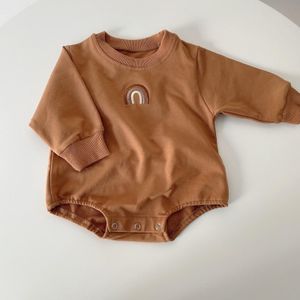 5362 Herfst Populaire Baby Bodysuit Katoen Lange Mouwen Regenboog Borduren Jongen Meisje Baby Jumpsuit Casual Pasgeboren Baby Kleding