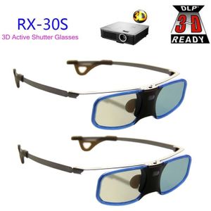 2 Stuks X 3D Dlp Projector Tv Aluminium Active Shutter Bril Met Clip Voor Myope Voor Optoma Lg Benq Acer (RX-30S)
