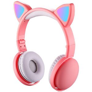 Leuke Led Licht Kat Ear Draadloze Hoofdtelefoon Kids Meisje Bluetooth 5.0 Muziek Stereo Headset Noise Cancelling Koptelefoon Met Mic
