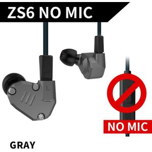 Kz ZS6 2DD + 2BA Hifi Bass Headset Sport In-Ear Oortelefoon Dynamische Driver Noise Cancelling Headset Vervanging Kabel as10 AS10