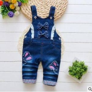 Zomer van 201 pasgeboren baby jongen en meisje broek Bib effen kleur jeans broek kinderen 1-2 jaar oude jongen