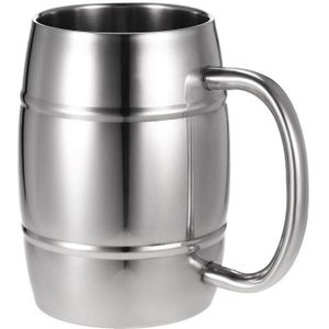 300Ml Dubbelwandige Rvs Drinken Koffie Thee Cup Met Handvat Bad-Vormige Bier Mok Drank Cup,2 Pack