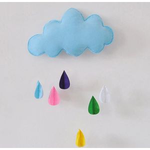 Cloud Knuffels 33X18Cm Met Regendruppels 3D Cloud Muur Decoratie Voor Kinderkamer Tent Opknoping Hanger foto Props