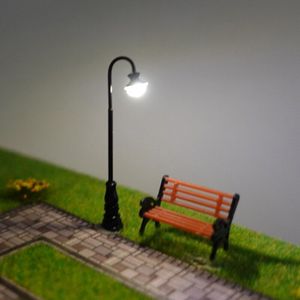 3 STUKS HO Schaal Modelspoor Lantaarnpaal LED Park Lantaarns Straat Lamp/Model Klassieke zwanenhals Park Lamp post/Trein/Railroad layout