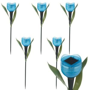 6 Pcs Tulip Bloemvorm Led Zonne-verlichting Outdoor Tuin Yard Landschap Gazon Decoratie Lamp Stok Tuin Solar Lamp