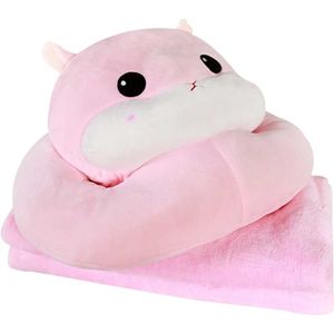 Schattige Zachte Hamster Kussen Speelgoed Pop Warme Comfortabele Dutten Deken Voor Kantoor HKS99