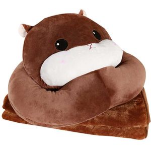 Schattige Zachte Hamster Kussen Speelgoed Pop Warme Comfortabele Dutten Deken Voor Kantoor HKS99