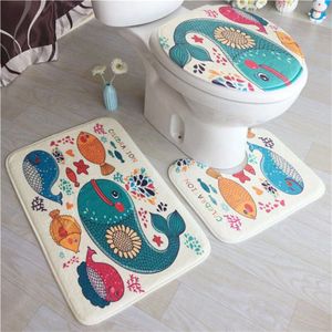 Badkamer Tapijt Voor Wc 3 Stks/set Antislip Pvc Badmat Anti Slip Tape Badkamer Set Tapijt Met Cover Moderne tapijt Vloermatten