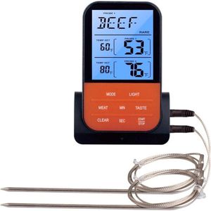 Dual Probes Draadloze Afstandsbediening Bbq Thermometer Waterdichte Digitale Keuken Koken Vlees Voedsel Temperatuur Tester Meter