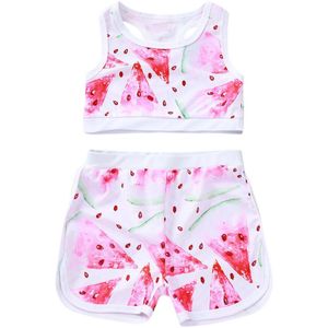 Baby Meisjes Vest Sets Peuter Jongens Cartoon Tops En Shorts Zomer Baby Playsuit Kinderen Katoenen Kleding Mouwloze