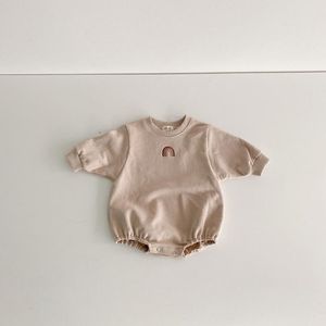 Milancel Baby Kleding Regenboog Borduren Baby Bodysuit O Hals Baby Jongens Een Stuk Lange Mouw Baby Onesie