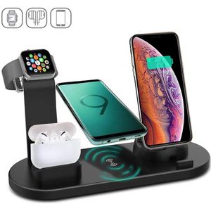Kephe 4 In 1 Draadloze Oplader Inductie Charger Stand Voor Iphone 11 Pro X Xs Max Xr 8 Airpods Pro apple Horloge Docking Station