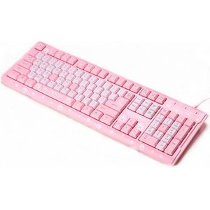 Roze Toetsenbord Met 104 Keycaps Waterdichte Bedrade Usb Toetsenborden Kt Toetsenbord Ergonomie Voor Notebook Desktop Voor Kantoor