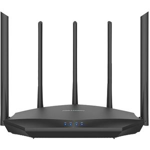 Hikvision DS-3WR12-E Gigabit Dual-Band AC1200 Draadloze Router Met 5 * 6dBi High Gain Antennes Breder, easy Setup, App Controle