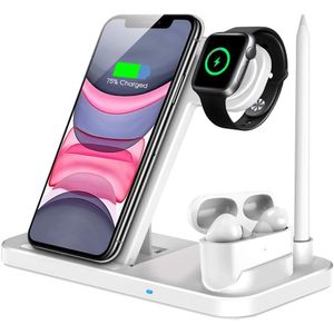 15W Draadloze Charger Stand Voor Iphone 11 Xs Xr X 8 Airpods Pro Apple Horloge 5 4 3 4 in 1 Charging Dock Station Voor Samsung S10 S9