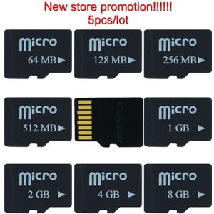 Hi-Quallity! 5 Stks/partij 8G 4G 2 Gb 1 Gb 512 Mb 256 Mb 128 Mb 64 Mb Tf Card micro Tf Memory Secure Digital Geheugenkaart Voor Mobiele Telefoon